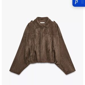 Zara suede effect bomber jacket